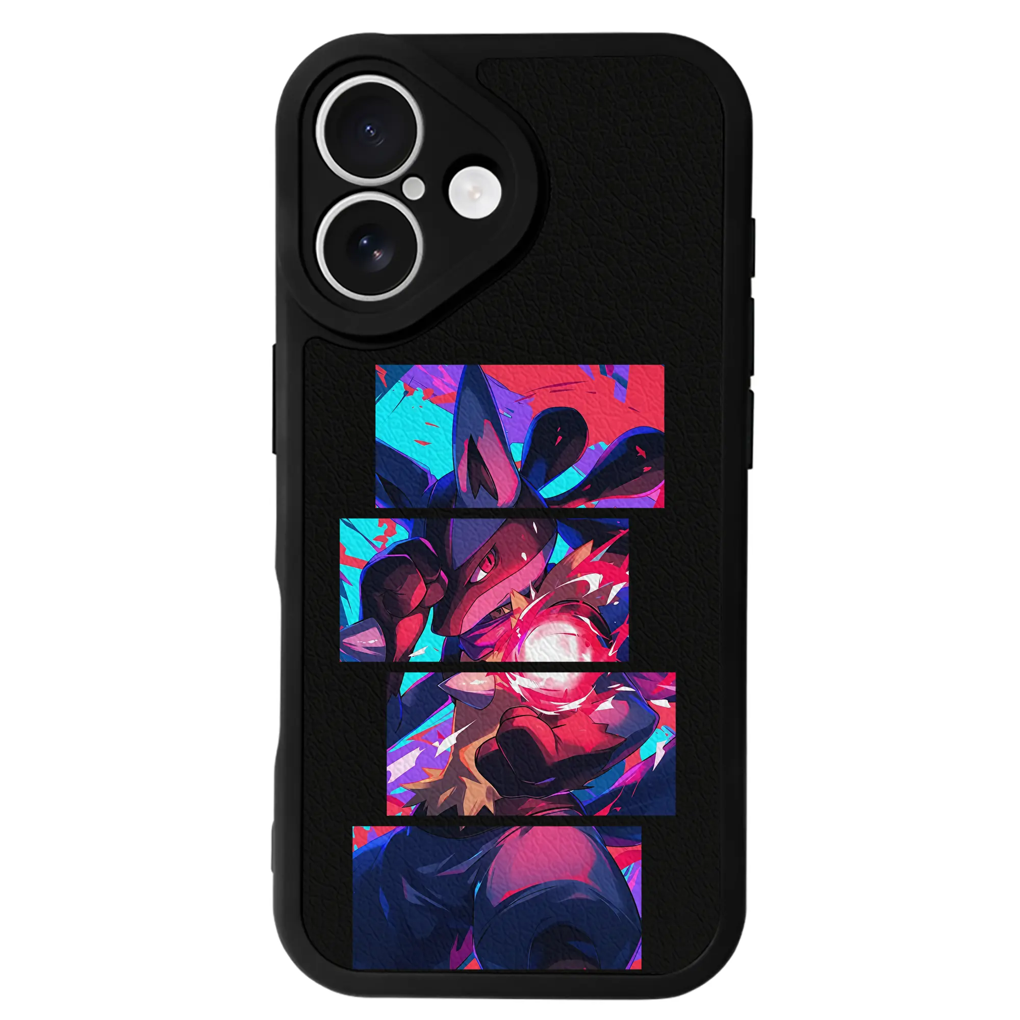 ポケモン グッズ,ルカリオ - IPhone 16シリーズ対応 ・ シリコンスマホケース ・ レザー調 ・ 高精度フィット ・ 耐衝撃 ・ ワイヤレス充電対応 ・ 精密カット